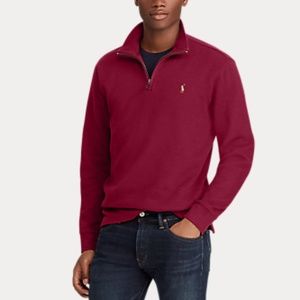 Ralph Lauren Estate Rib Quarter-Zip Maroon Medium